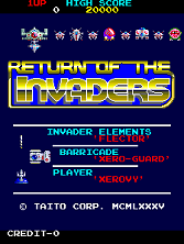 Return of the Invaders title screen