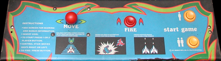 Galaga control panel