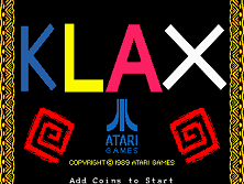 Klax title screen