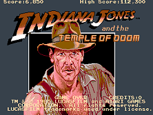Indiana Jones & the Temple of Doom title screen