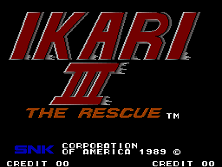 Ikari III: The Rescue title screen