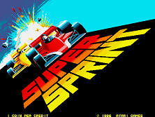 Super Sprint title screen