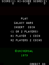 Galaxy Wars title screen