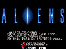 Aliens title screen