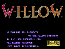Willow title screen