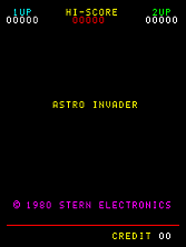 Astro Invader title screen