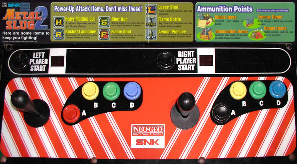 Metal Slug 2 control panel