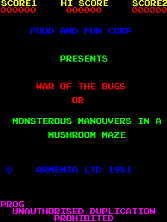 War of the Bugs title screen