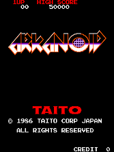 Arkanoid title screen