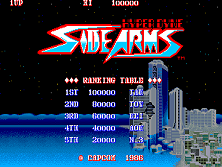 Sidearms title screen