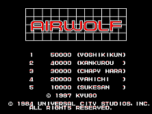 Airwolf title screen