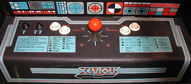 Xevious control panel
