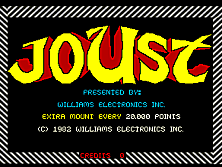 Joust title screen