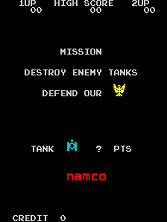 Tank Battalion title screen